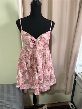 💗 Pink Floral Spaghetti Strap Sundress